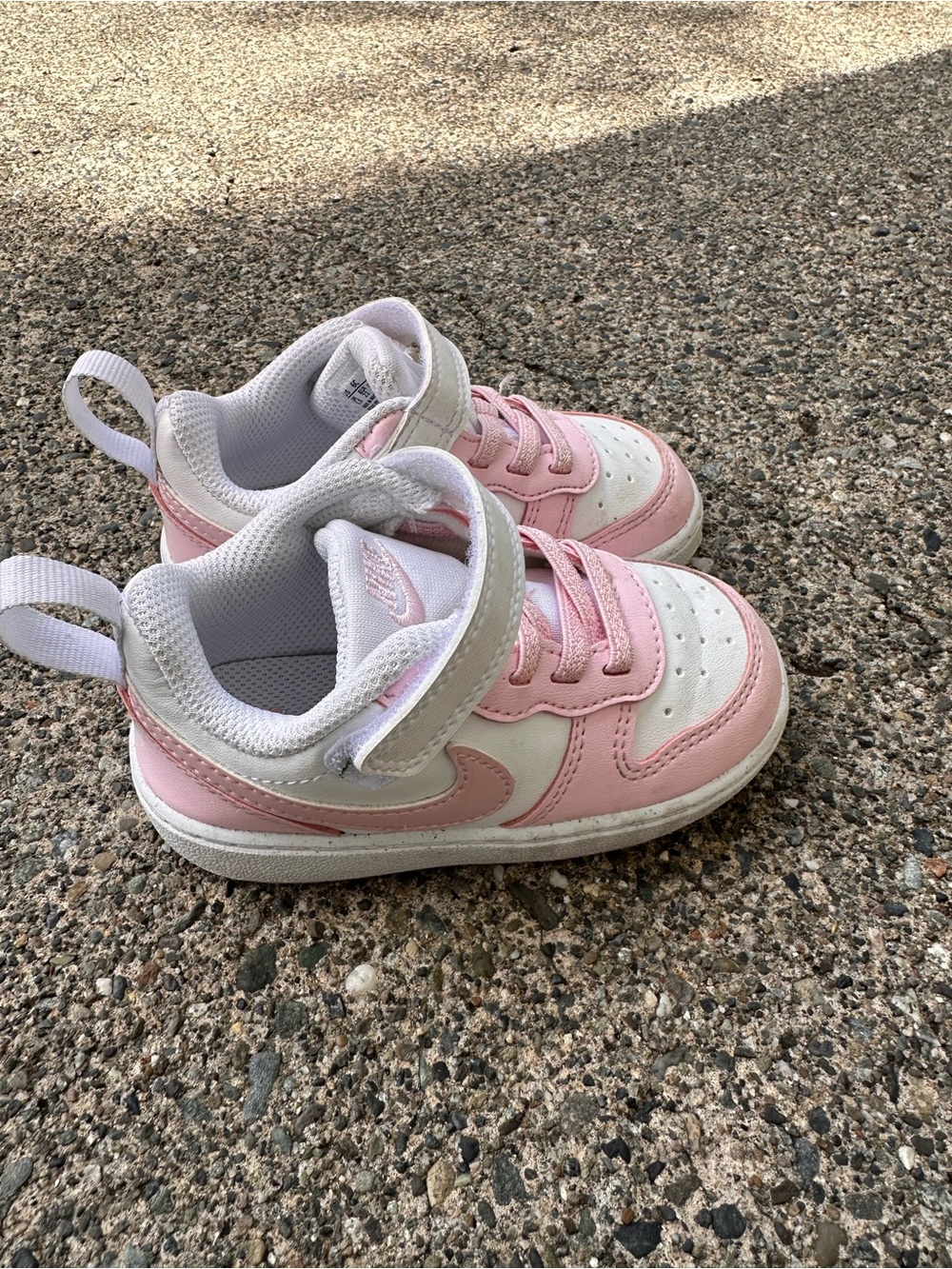 Nike Kids Pink and White Velcro Sneakers - Lightweight Everyday Shoes